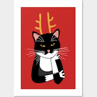 Sarcastic Christmas Cat Posters and Art